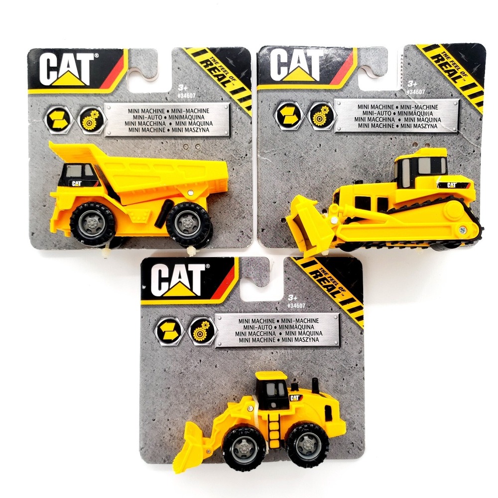 Toy State CAT Mini Machine Construction Vehicles Toys Lot Of 3 Brand New